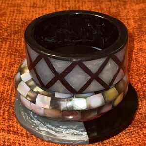 Elegant Black and Gray Decorative Bowl